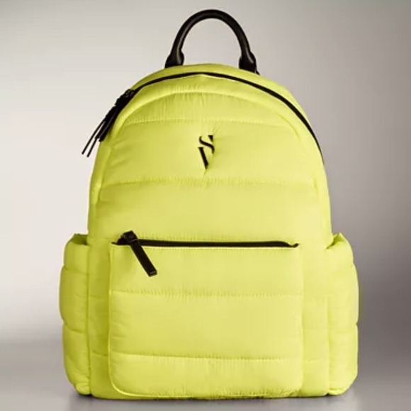 Simply Vera Vera Wang Handbags - Simply Vera Vera Wang Geo Quilted Neon Yellow Backpack